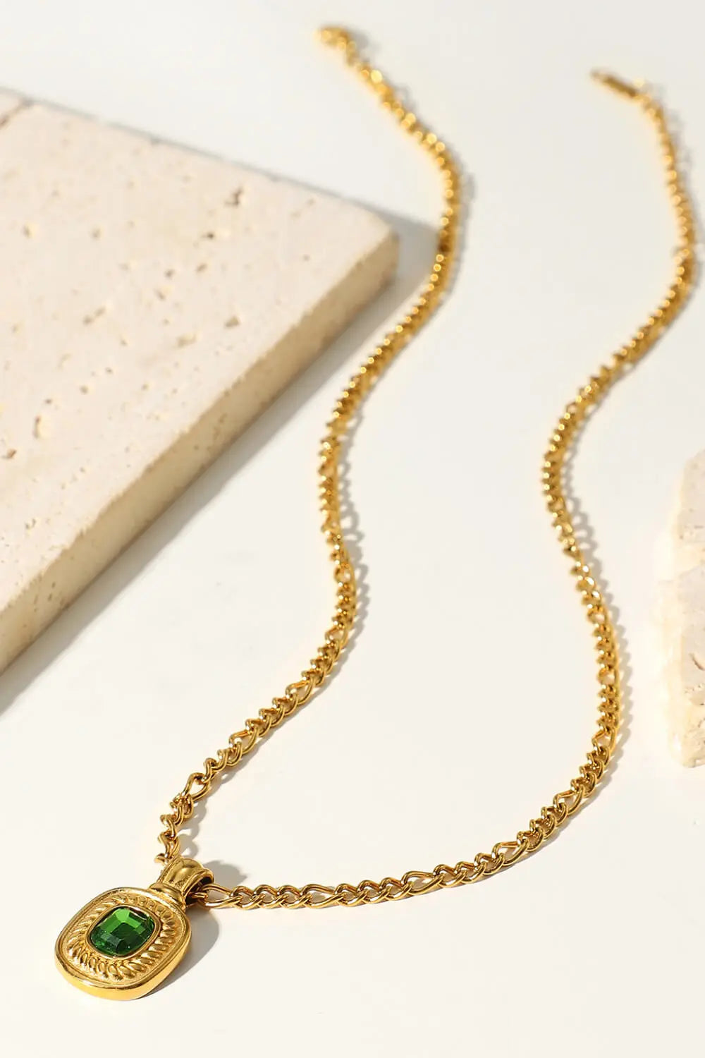 Lovcia 18K Gold Plated Inlaid Rhinestone Pendant Necklace-Necklaces-Black-One Size-Black