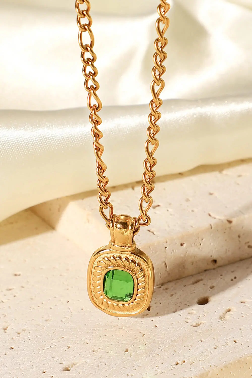 Lovcia 18K Gold Plated Inlaid Rhinestone Pendant Necklace-Necklaces-Black-One Size-Black