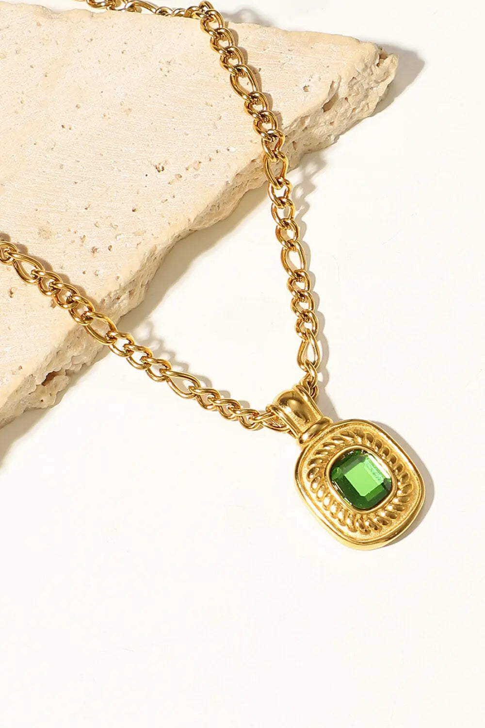 Lovcia 18K Gold Plated Inlaid Rhinestone Pendant Necklace-Necklaces-Black-One Size-Black