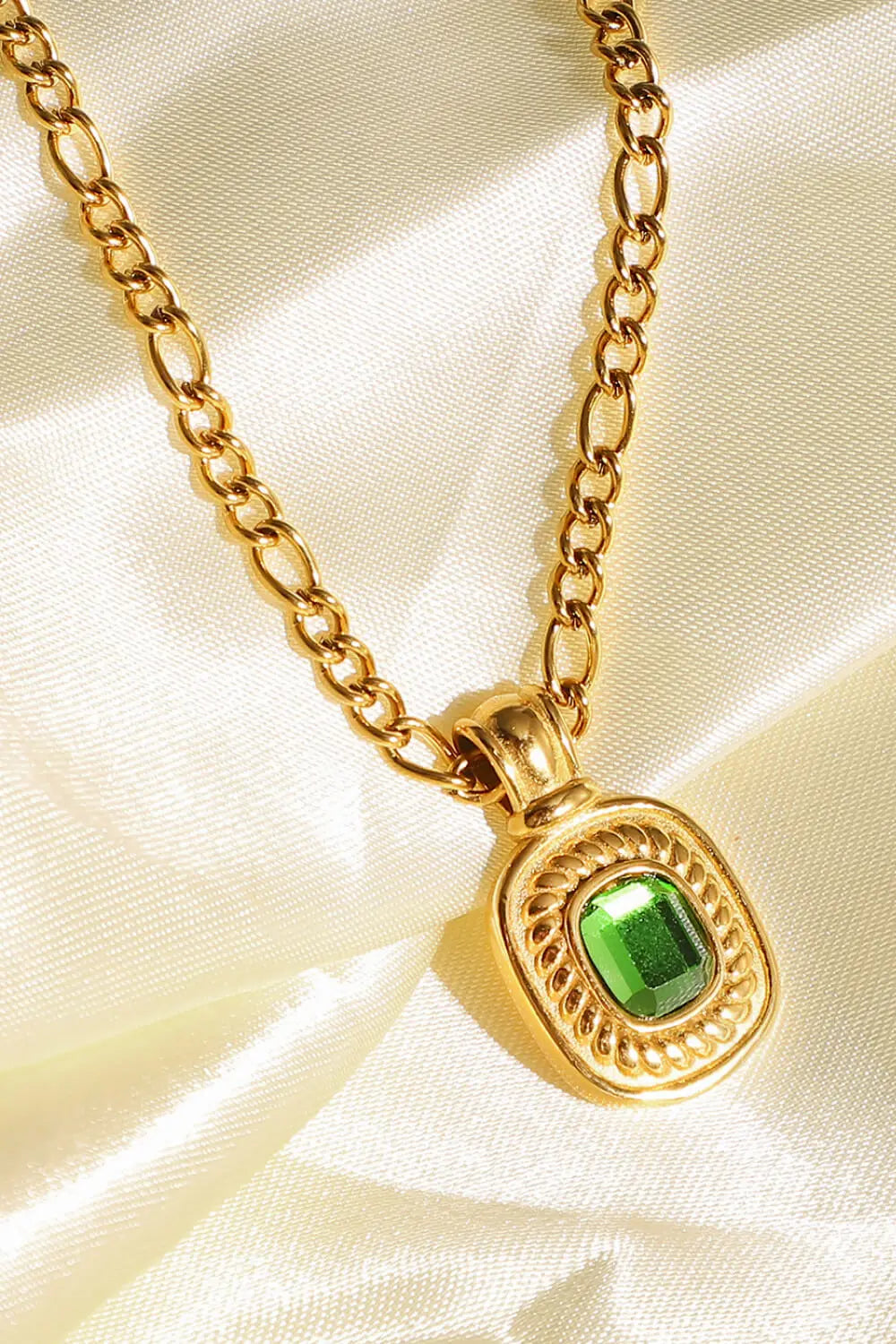Lovcia 18K Gold Plated Inlaid Rhinestone Pendant Necklace-Necklaces-Black-One Size-Black