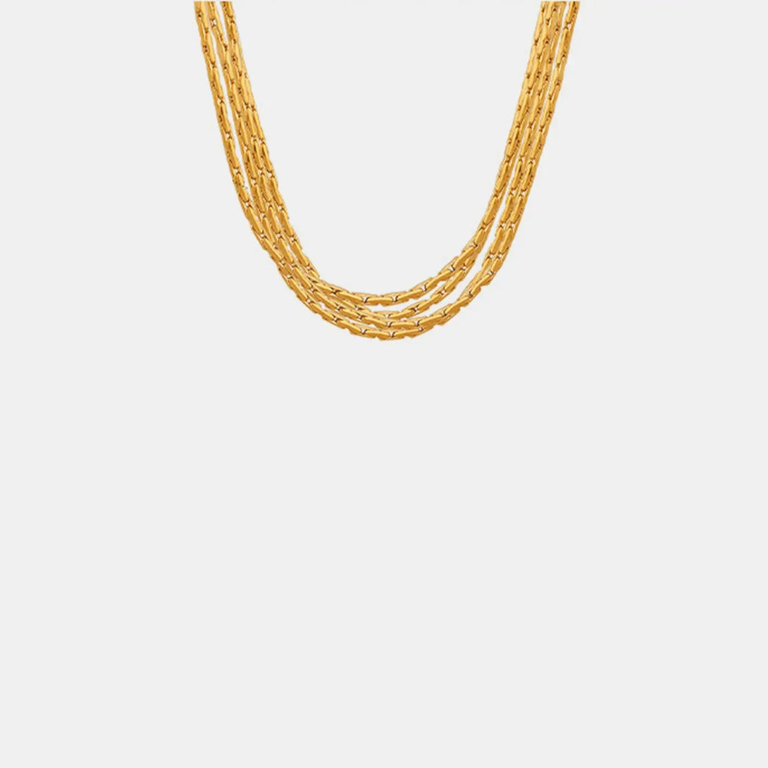 Lovcia 18K Gold-Plated Multi-Layer Clavicle Chain Necklace-Necklaces-Gold-One Size-Gold
