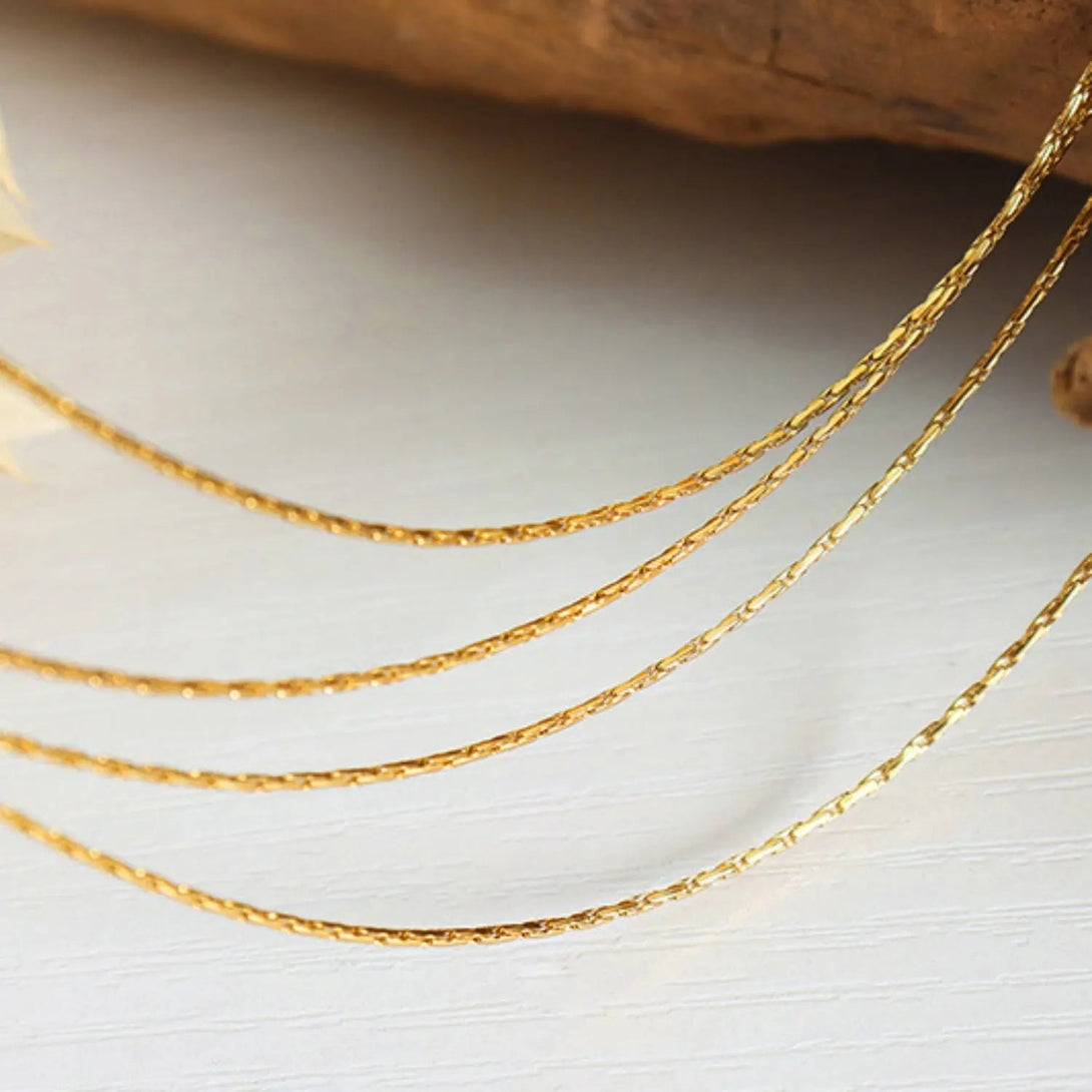 Lovcia 18K Gold-Plated Multi-Layer Clavicle Chain Necklace-Necklaces-Gold-One Size-Gold
