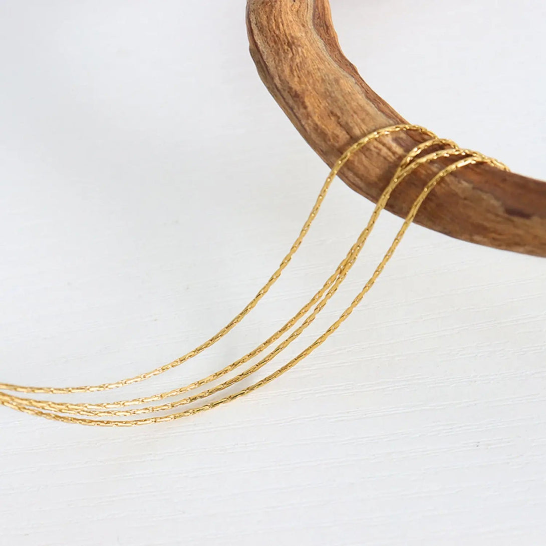 Lovcia 18K Gold-Plated Multi-Layer Clavicle Chain Necklace-Necklaces-Gold-One Size-Gold