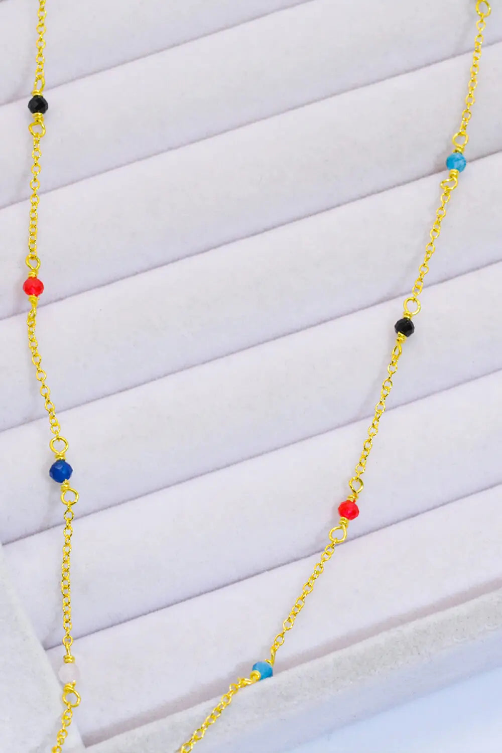 Lovcia 18K Gold-Plated Multicolored Bead Necklace-Necklaces-Multicolor-One Size-Multicolor