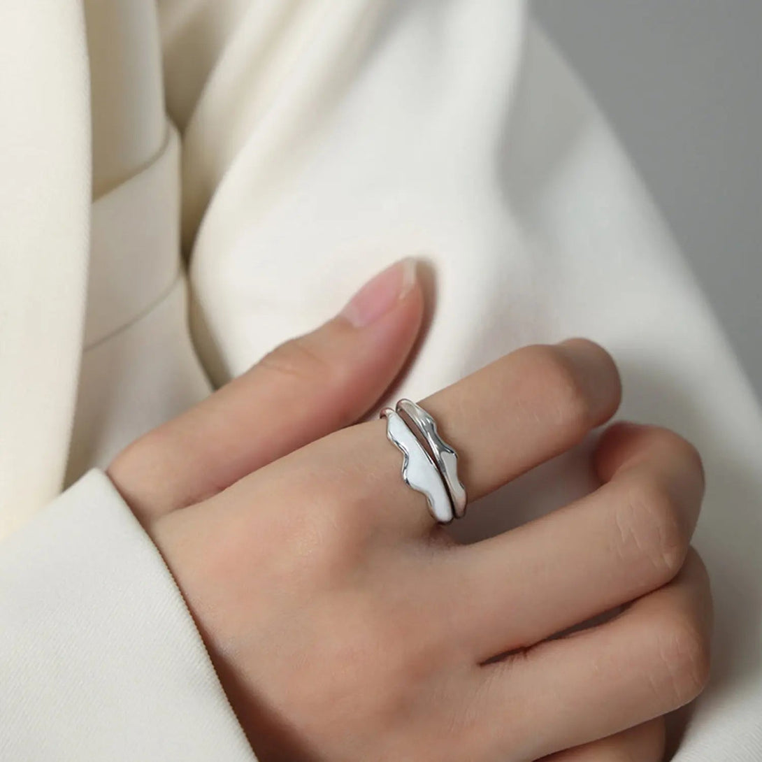Lovcia 18K Gold-Plated Open Ring-Rings-Silver-7-Silver