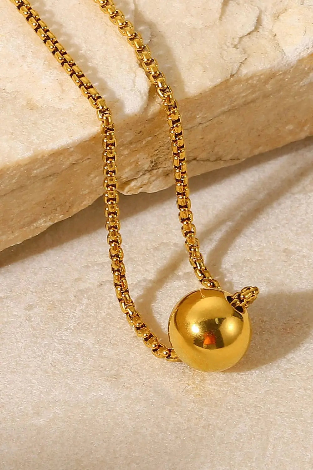 Lovcia 18K Gold-Plated Round Shape Pendant Necklace-Necklaces-Gold-One Size-Gold