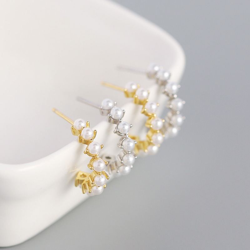 Lovcia 18K Gold Plated Shell Pearl Hoop Earrings 10mm-Earrings-Yellow Gold-Yellow Gold