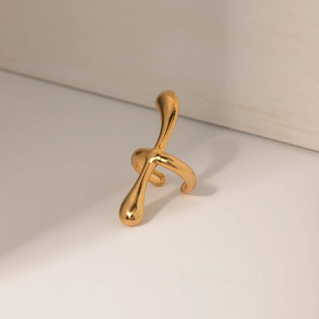 Lovcia 18K Gold-Plated Stainless Steel Cuff Earrings-Earrings-Gold-One Size-Gold