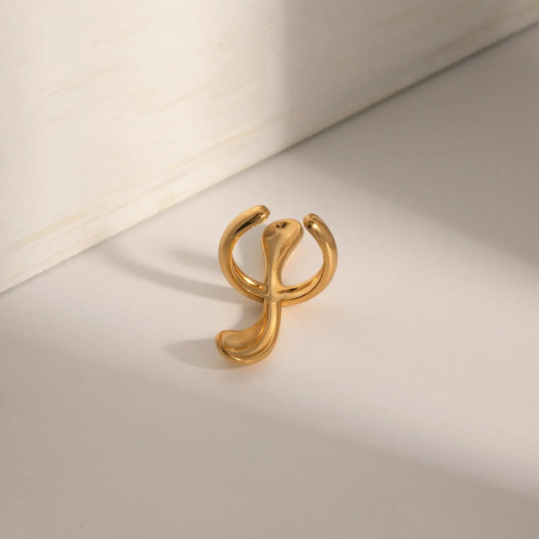 Lovcia 18K Gold-Plated Stainless Steel Cuff Earrings-Earrings-Gold-One Size-Gold