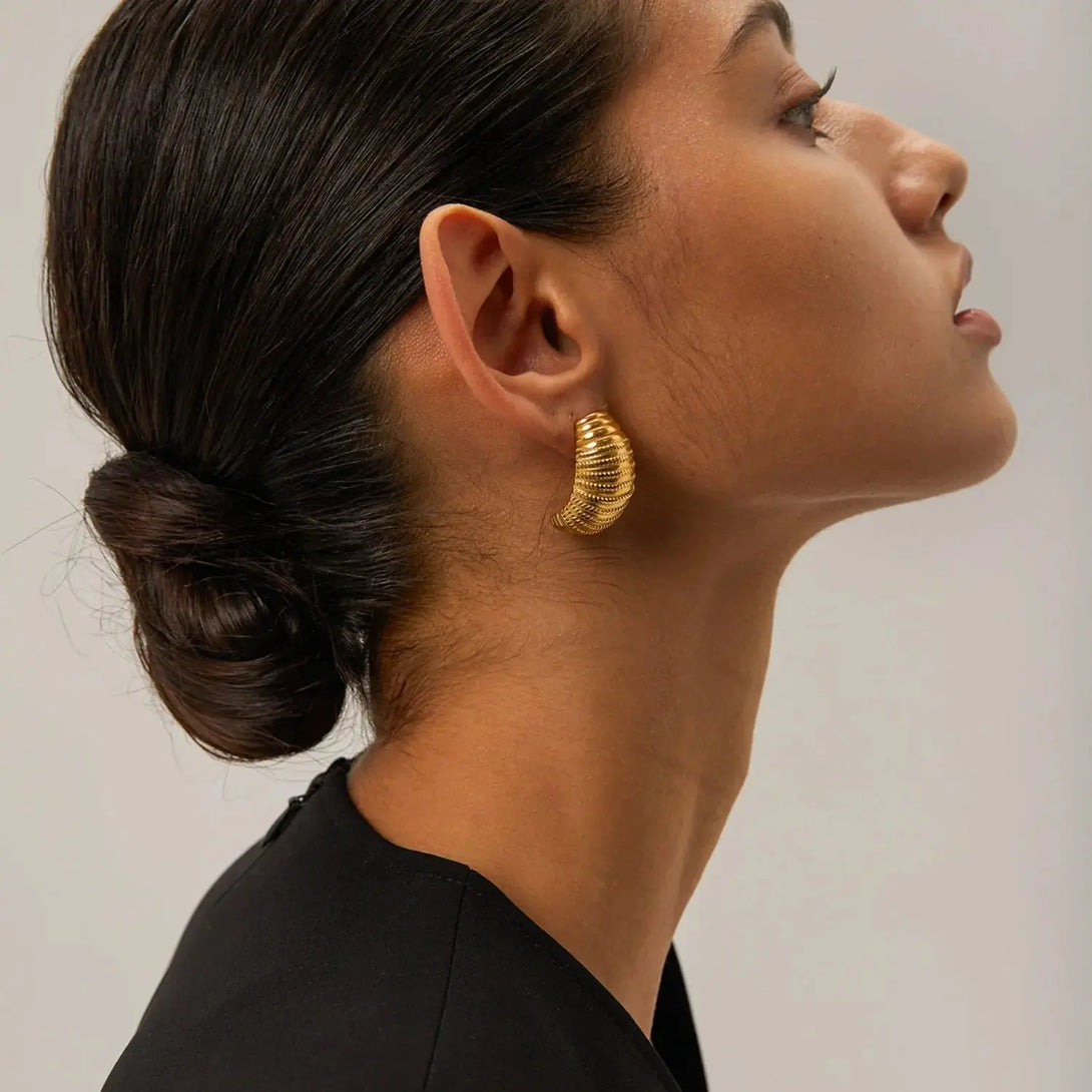 Lovcia 18K Gold-Plated Stainless Steel Earrings-Earrings-Gold-One Size-Gold