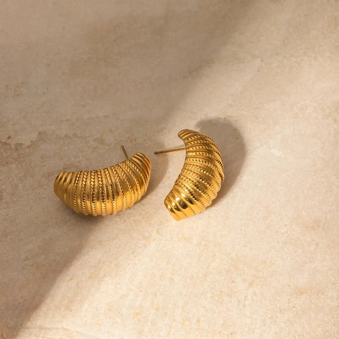 Lovcia 18K Gold-Plated Stainless Steel Earrings-Earrings-Gold-One Size-Gold