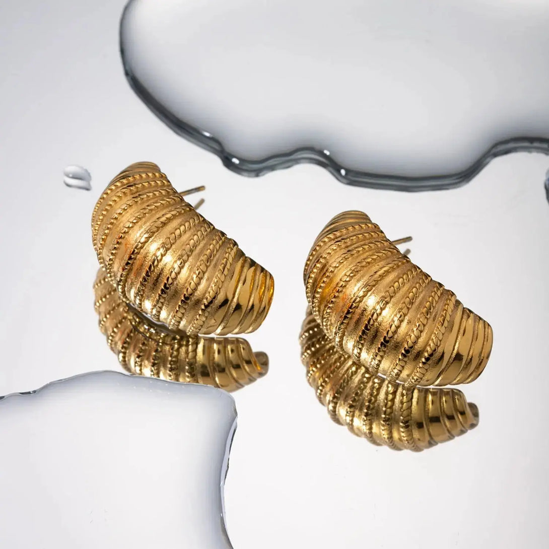 Lovcia 18K Gold-Plated Stainless Steel Earrings-Earrings-Gold-One Size-Gold