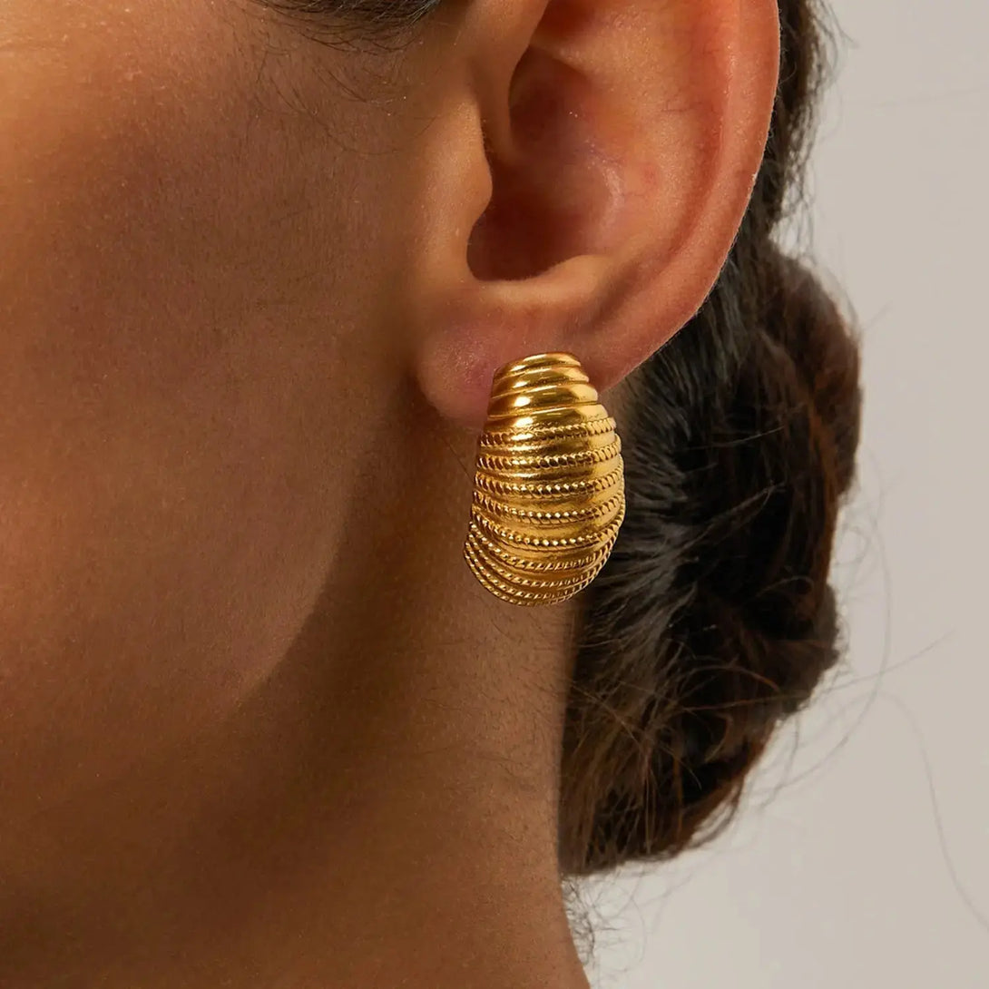Lovcia 18K Gold-Plated Stainless Steel Earrings-Earrings-Gold-One Size-Gold