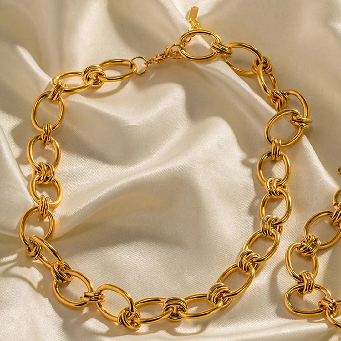 Lovcia 18K Gold-Plated Stainless Steel Necklace-Necklaces-Gold-One Size-Gold