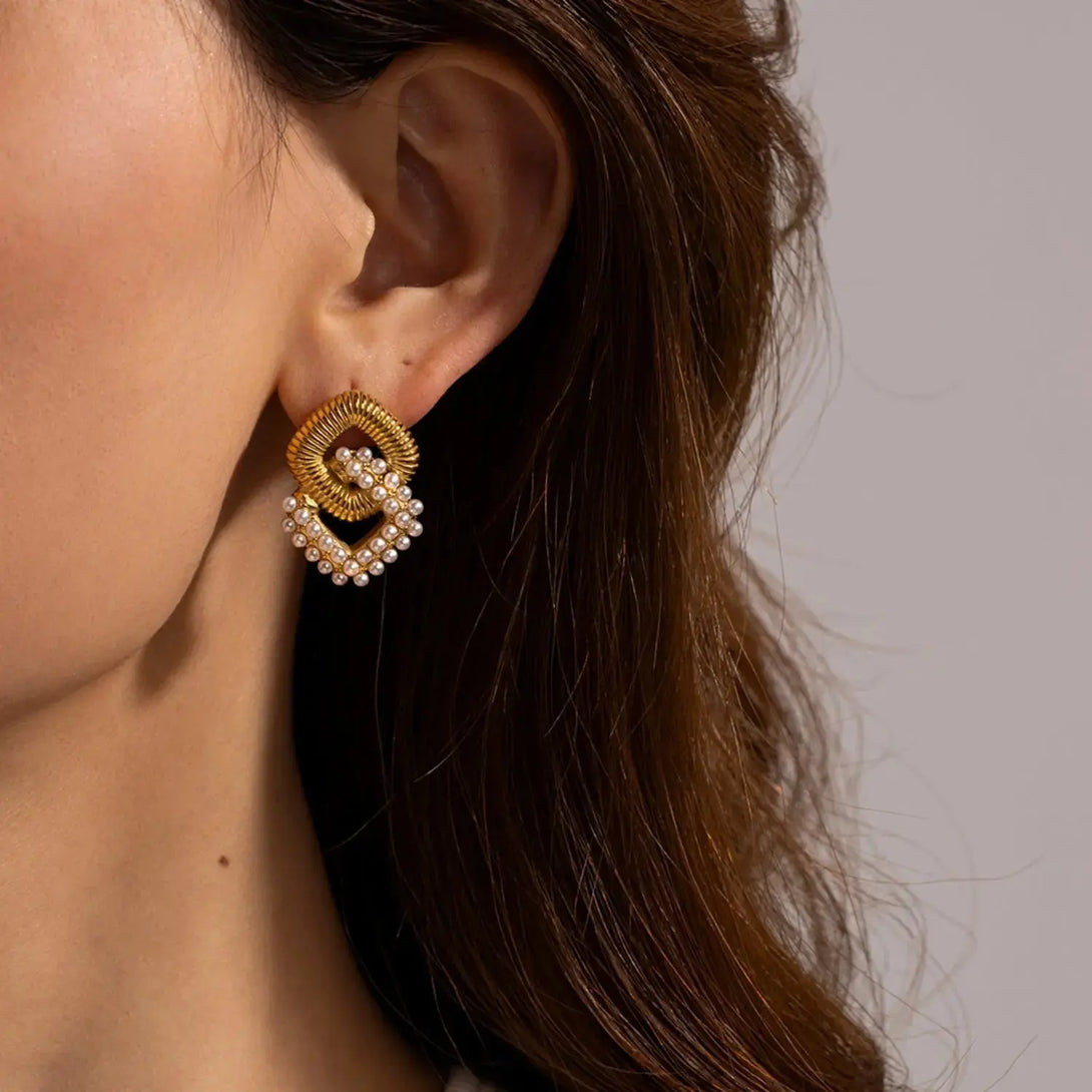 Lovcia 18K Gold-Plated Stainless Steel Square Earrings-Earrings-Gold-One Size-Gold