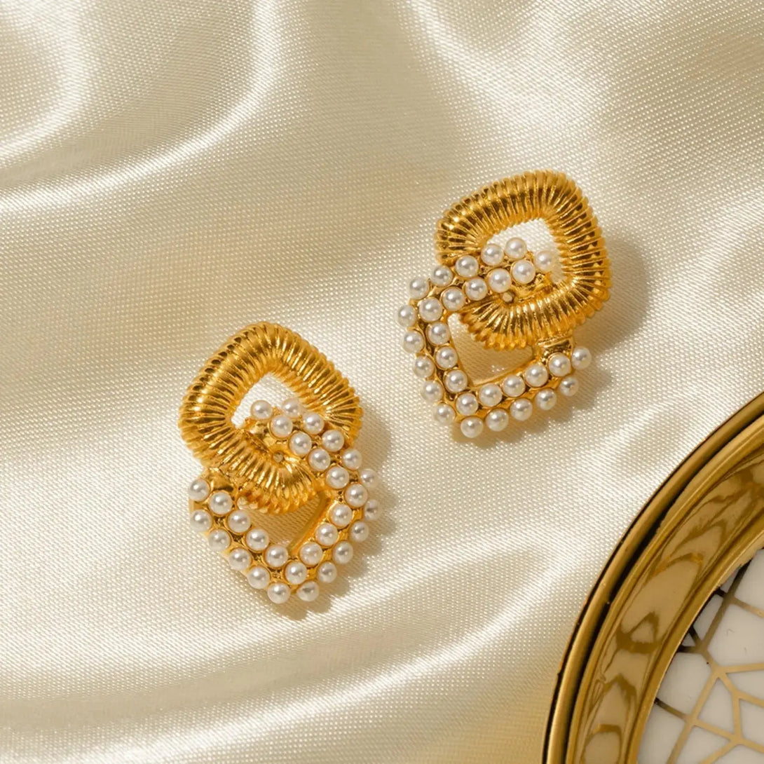 Lovcia 18K Gold-Plated Stainless Steel Square Earrings-Earrings-Gold-One Size-Gold