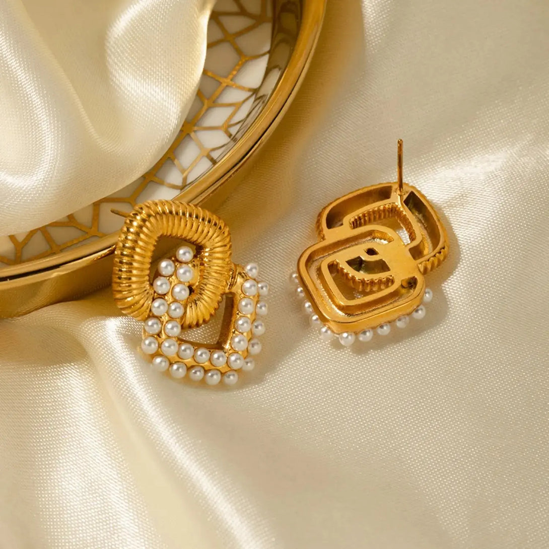 Lovcia 18K Gold-Plated Stainless Steel Square Earrings-Earrings-Gold-One Size-Gold