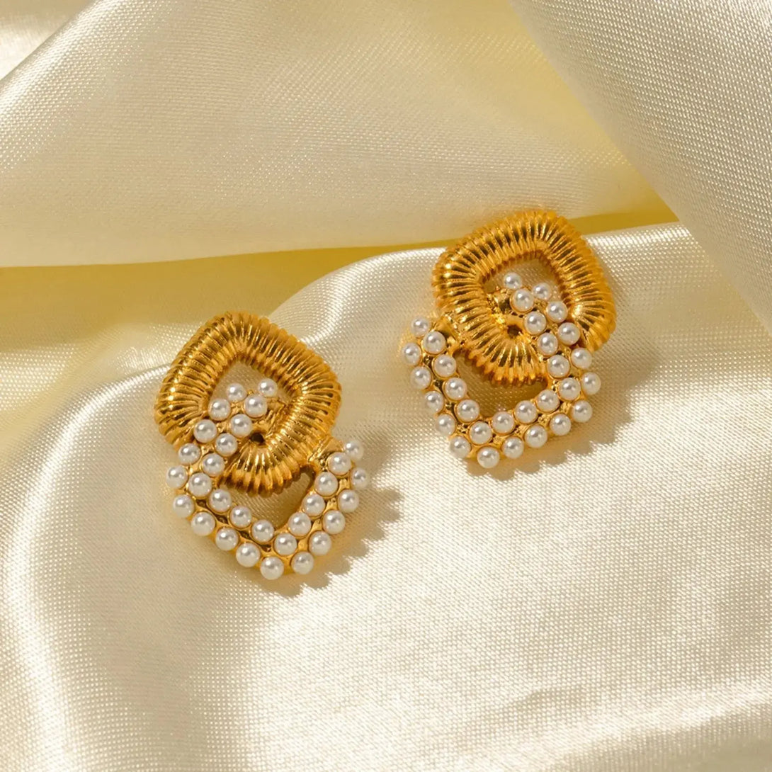 Lovcia 18K Gold-Plated Stainless Steel Square Earrings-Earrings-Gold-One Size-Gold