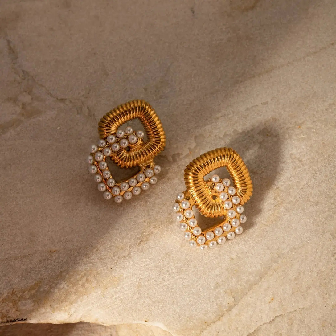 Lovcia 18K Gold-Plated Stainless Steel Square Earrings-Earrings-Gold-One Size-Gold