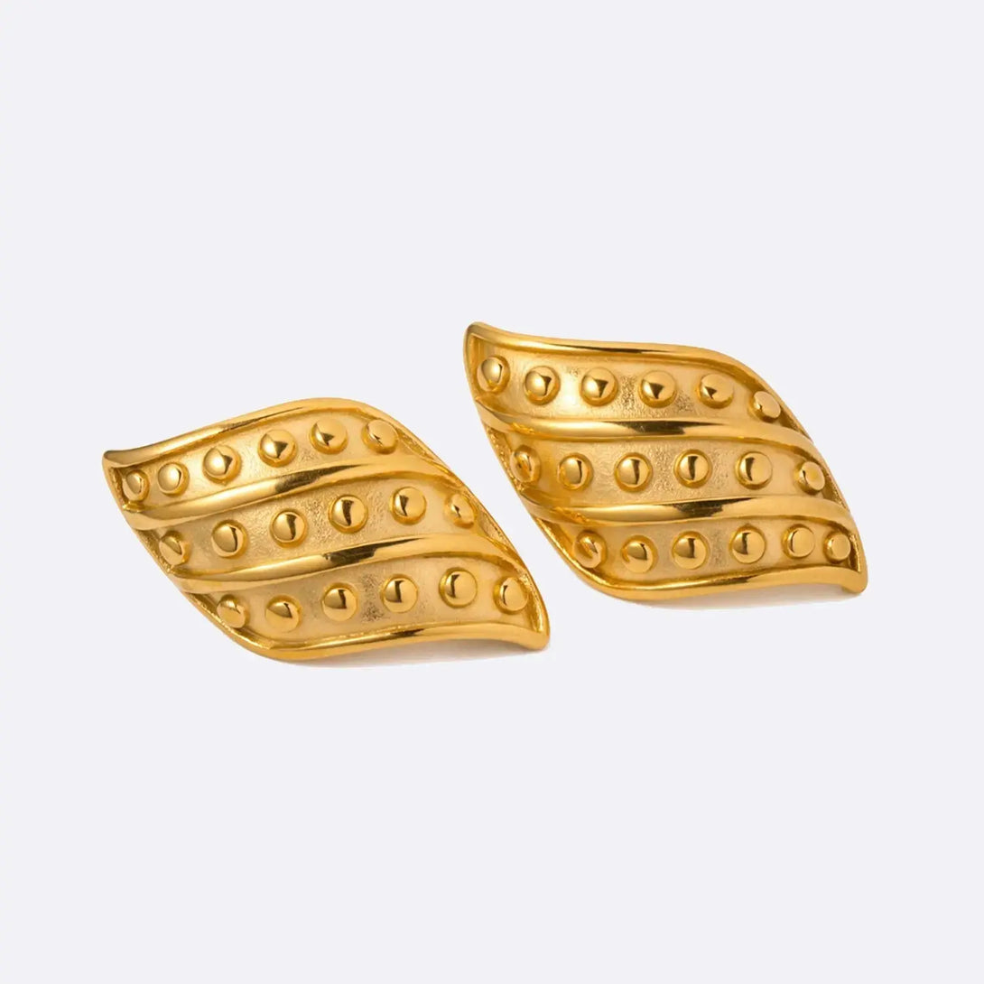 Lovcia 18K Gold-Plated Stainless Steel Stud Earrings-Earrings-Gold-One Size-Gold