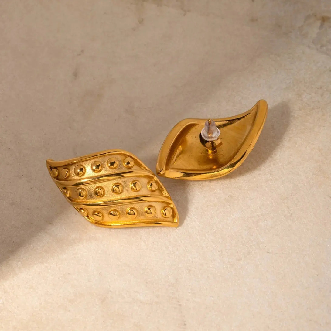 Lovcia 18K Gold-Plated Stainless Steel Stud Earrings-Earrings-Gold-One Size-Gold