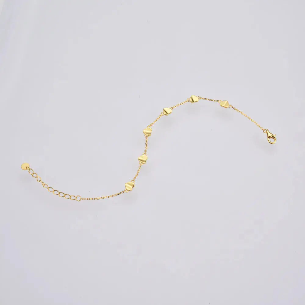 Lovcia 18K Gold Plated Sterling Silver Radiant Hearts Harmony Charm Bracelet for Women-Bracelets-Silver-Silver