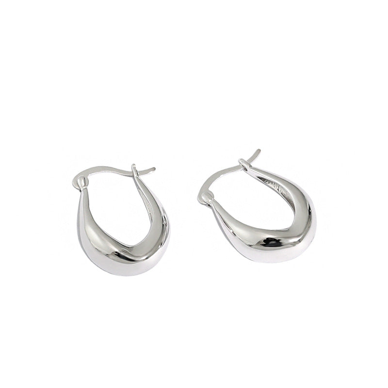 Lovcia 18K Gold Plated Sterling U Shape Hoop Earrings-Earrings-Yellow Gold-Yellow Gold
