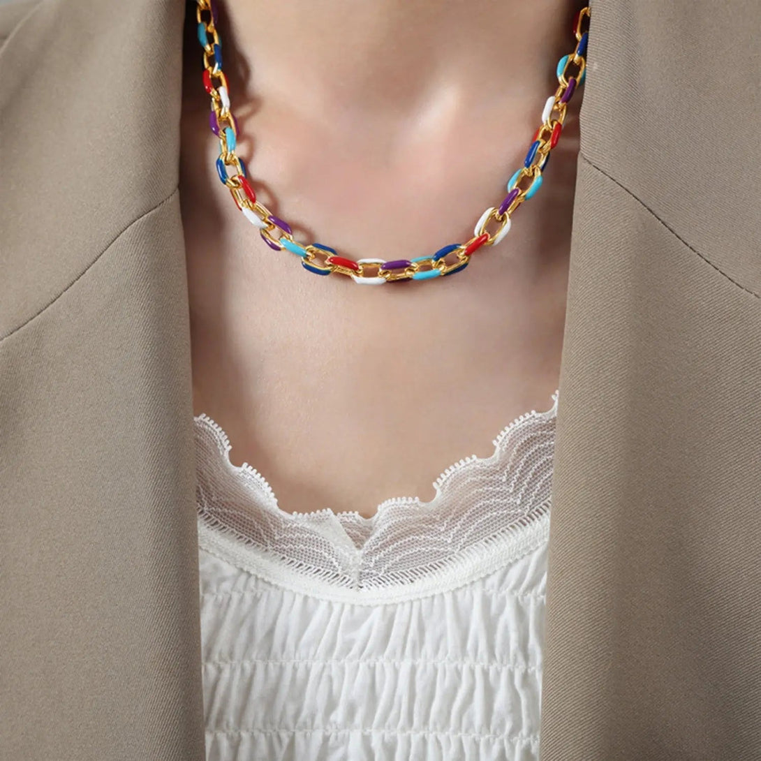 Lovcia 18K Gold-Plated Titanium Steel Necklace-Necklaces-Gold-One Size-Gold