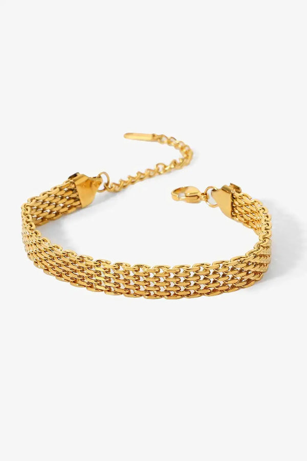 Lovcia 18K Gold-Plated Wide Chain Bracelet-Bracelets-Gold-One Size-Gold