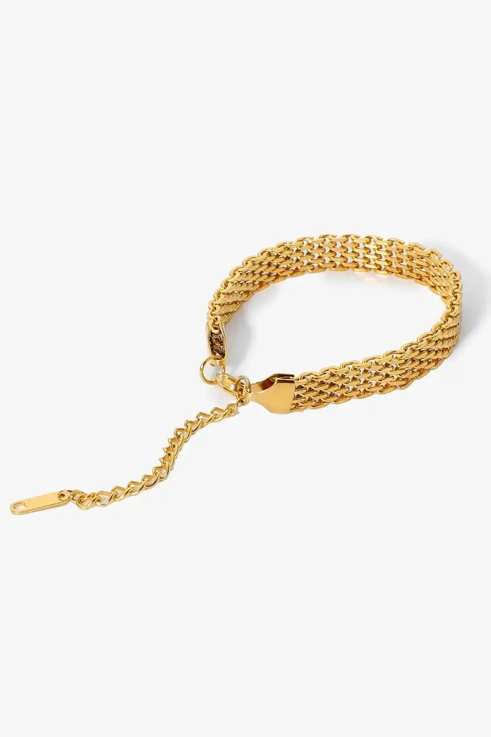 Lovcia 18K Gold-Plated Wide Chain Bracelet-Bracelets-Gold-One Size-Gold