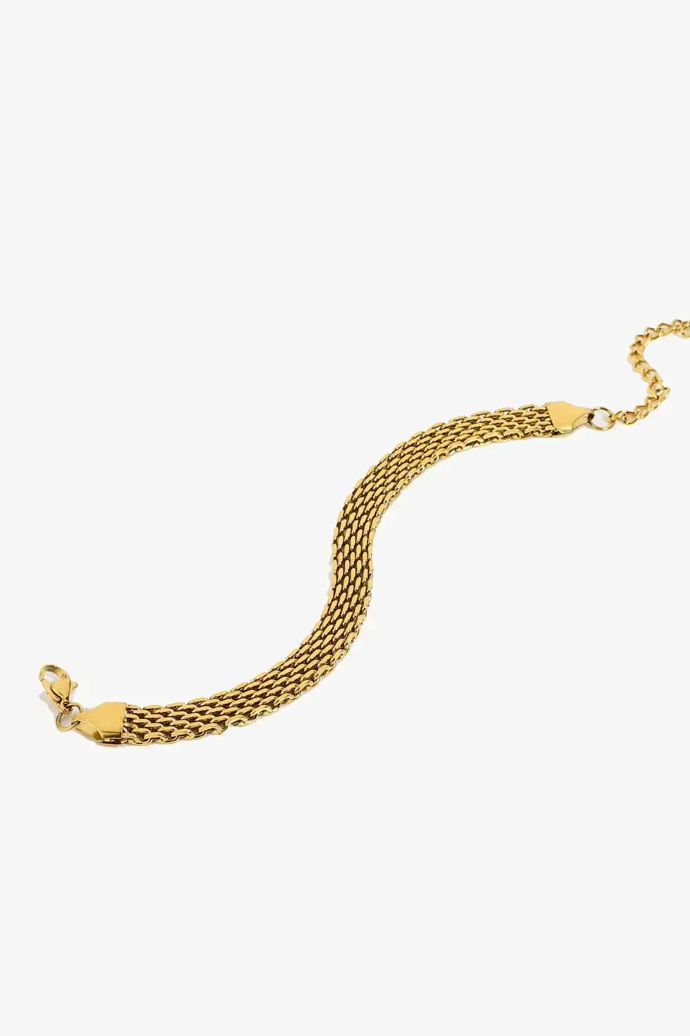 Lovcia 18K Gold-Plated Wide Chain Bracelet-Bracelets-Gold-One Size-Gold