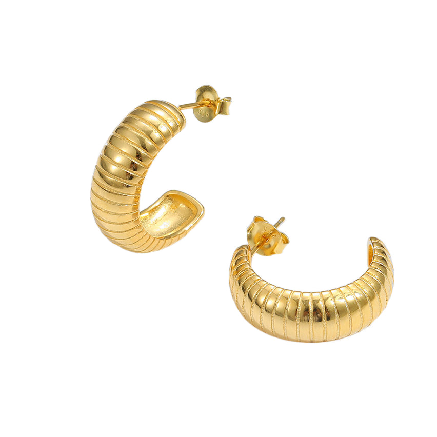 Lovcia 18K Gold Rhodium Plated Sterling Hoop Earrings-Earrings-Silver-Silver