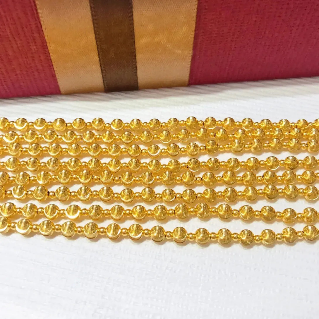 Lovcia 18K Golden Beads Adjustable Chain Bracelet for Women-Bracelets-Gold-Gold