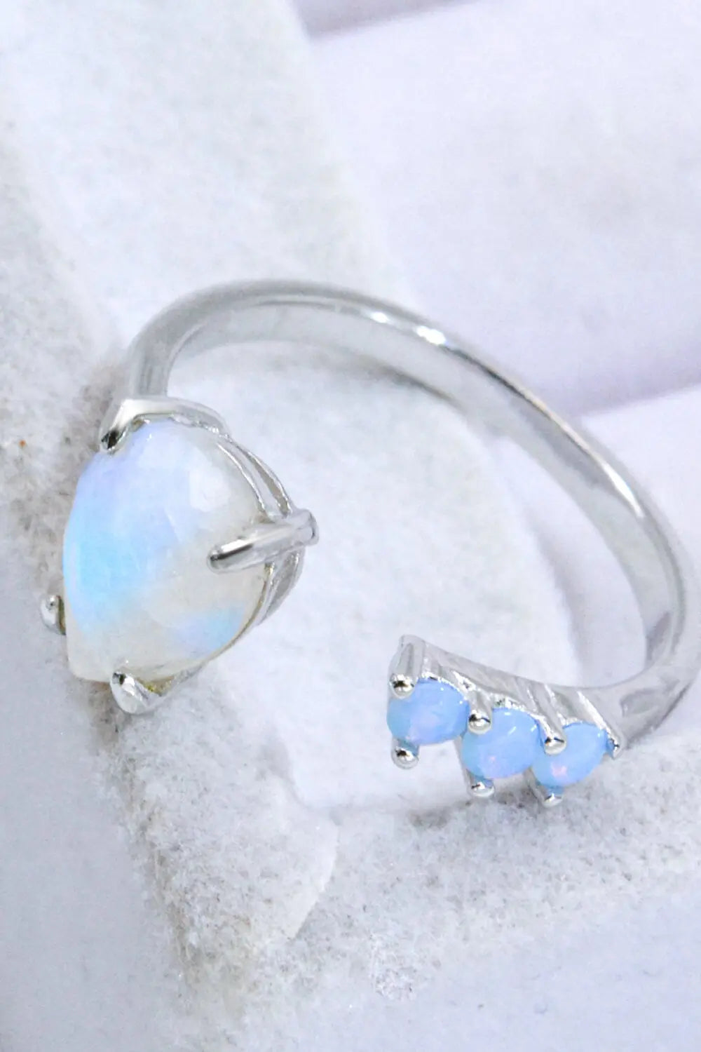 Lovcia 18K Rose Gold-Plated Moonstone Open Ring-Rings-Rose Gold-One Size-Rose Gold