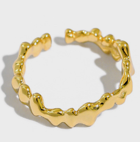 Lovcia 18K Yellow Gold Plated 925 Silver Adjustable Ring-Rings-Yellow Gold-