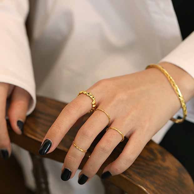 Lovcia 18K Yellow Gold Plated 925 Silver Adjustable Ring-Rings-Yellow Gold-