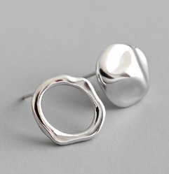 Lovcia 18K Yellow Gold Plated 925 Silver Stud Earrings 13mm-Earrings-Silver-Silver
