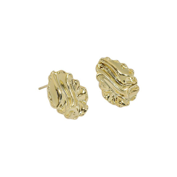 Lovcia 18mm Stud Earrings 14K Gold Plated 925 Silver-Earrings-Yellow Gold-Yellow Gold