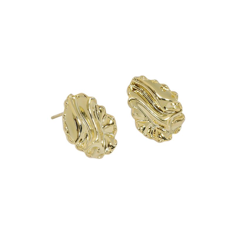 Lovcia 18mm Stud Earrings 14K Gold Plated 925 Silver-Earrings-Yellow Gold-Yellow Gold