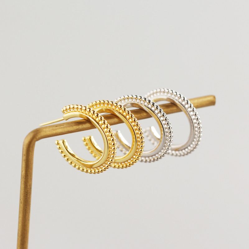 Lovcia 19.5mm Gold Plated Sterling Silver Hoop Earrings-Earrings-Silver-Silver