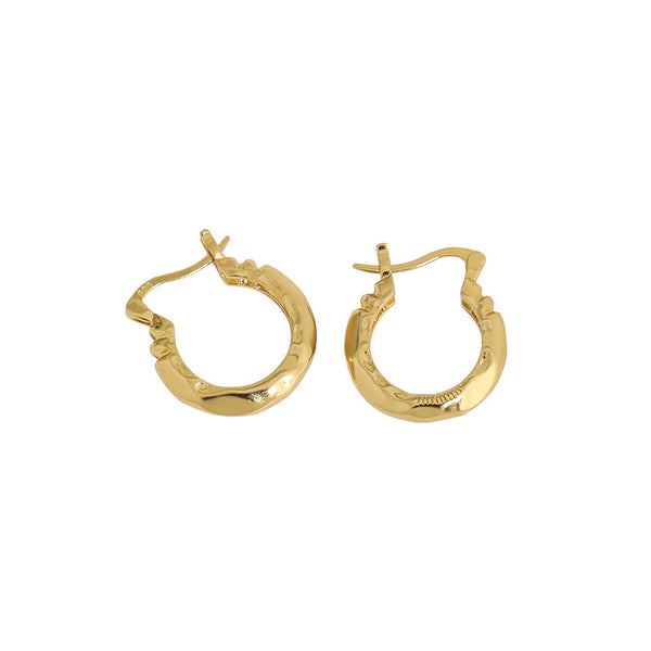 Lovcia 19mm Gold Plated 925 Sterling Silver Hoop Earrings-Earrings-Yellow Gold-Yellow Gold