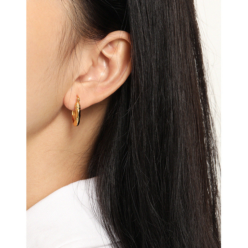 Lovcia 19mm Gold Plated 925 Sterling Silver Hoop Earrings-Earrings-Yellow Gold-Yellow Gold