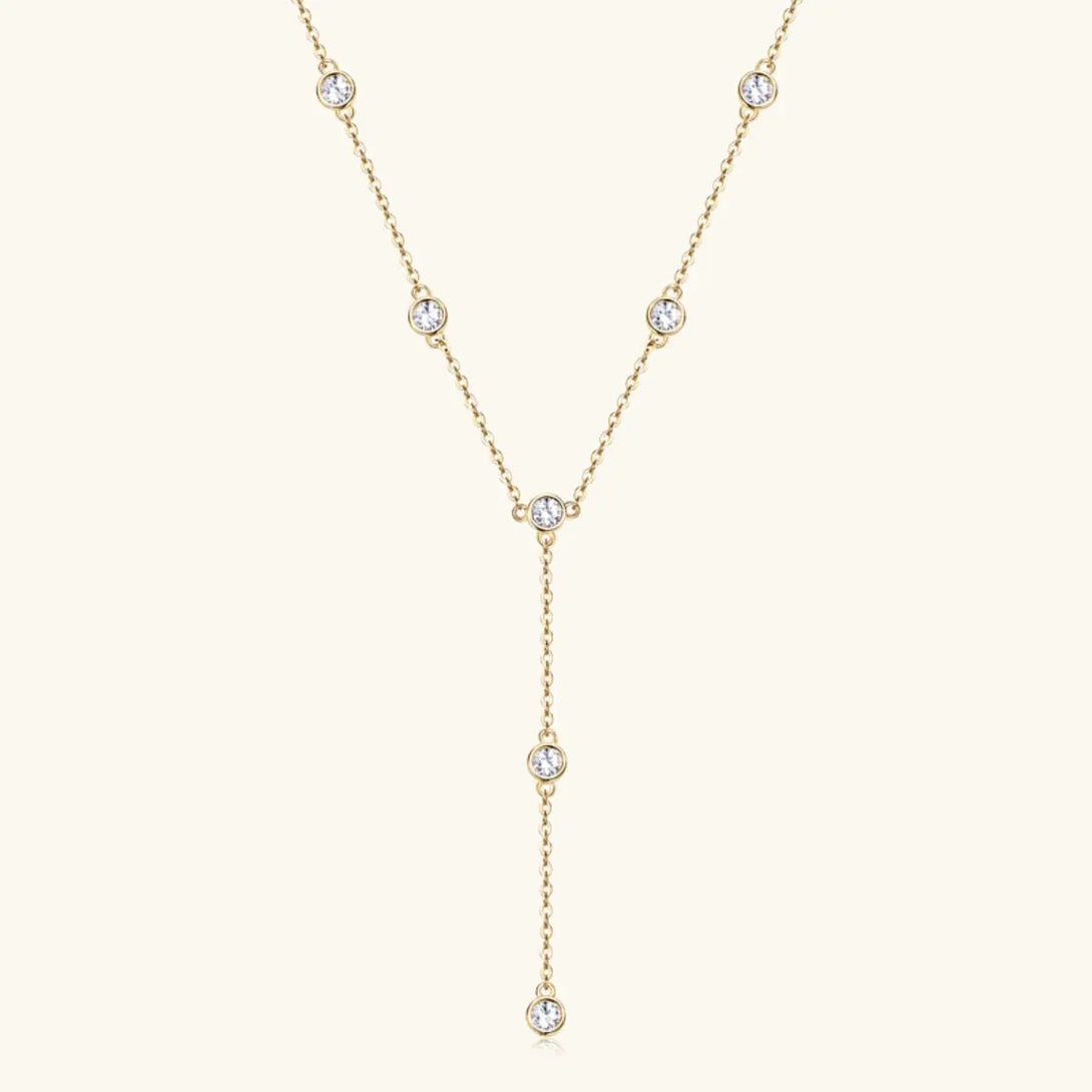 Lovcia 1.1 Carat Moissanite 925 Sterling Silver Necklace-Necklaces-Gold-One Size-Gold