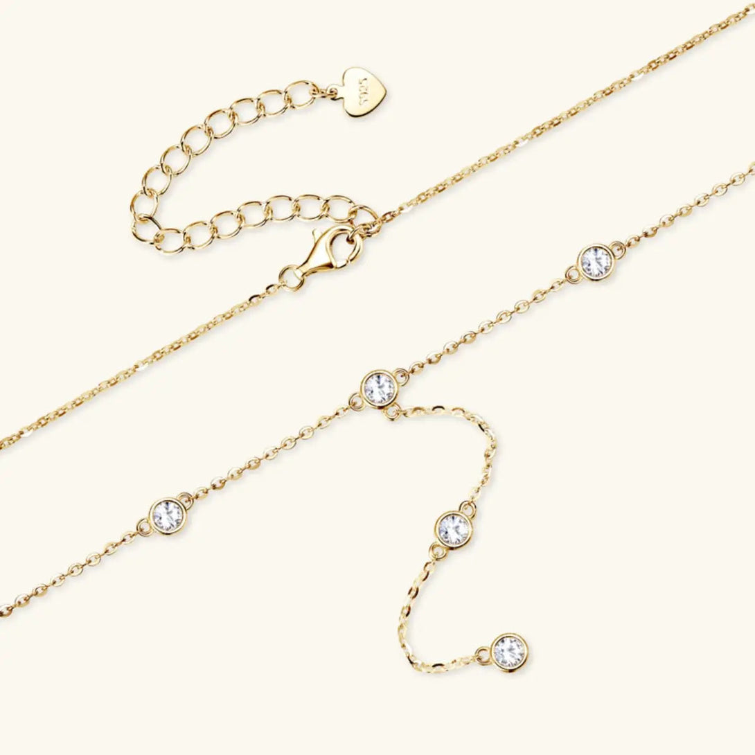 Lovcia 1.1 Carat Moissanite 925 Sterling Silver Necklace-Necklaces-Gold-One Size-Gold