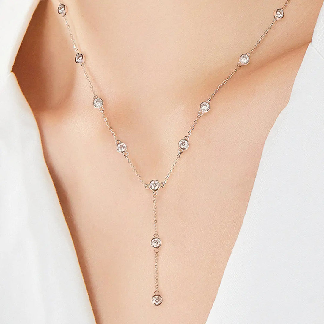Lovcia 1.1 Carat Moissanite 925 Sterling Silver Necklace-Necklaces-Gold-One Size-Gold