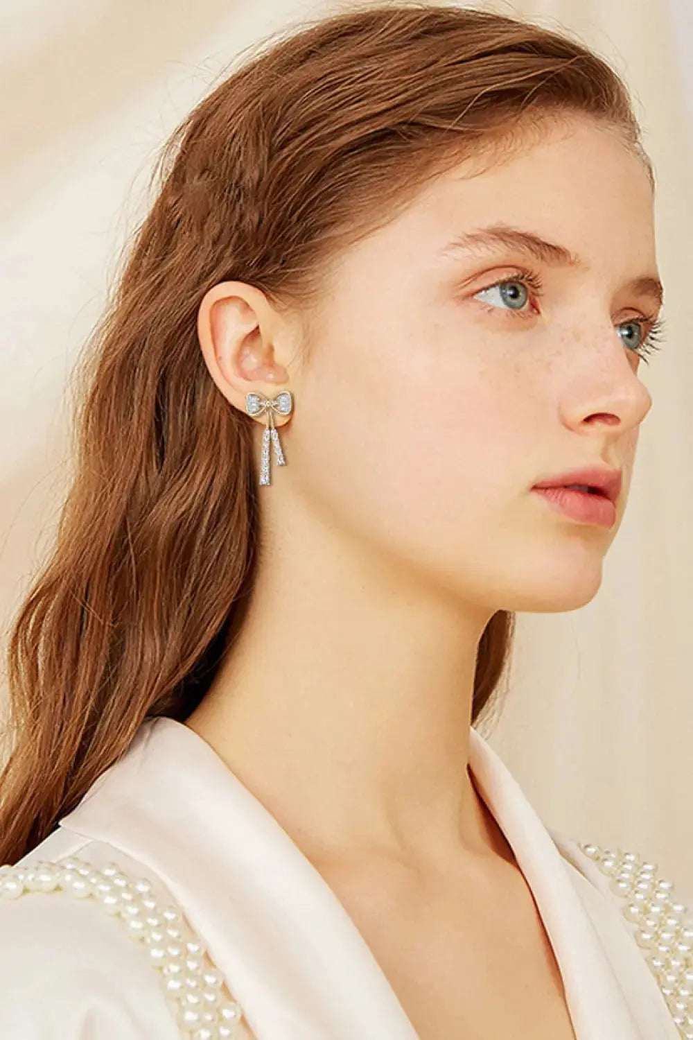 Lovcia 1.12 Carat Moissanite 925 Sterling Silver Bow Earrings-Earrings-Gold-One Size-Gold