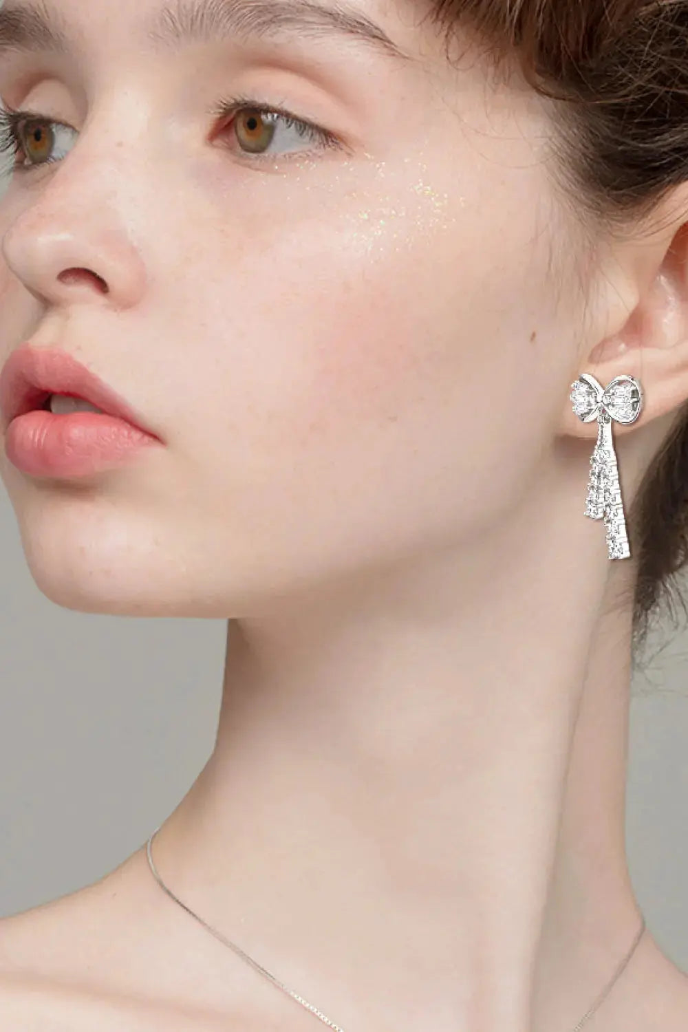 Lovcia 1.12 Carat Moissanite 925 Sterling Silver Bow Earrings-Earrings-Gold-One Size-Gold