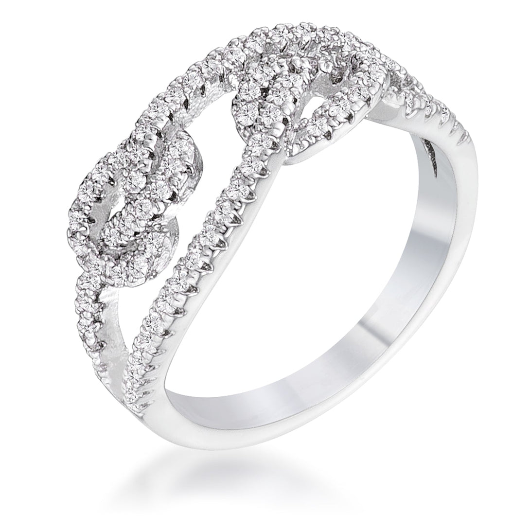 Lovcia 1.15Ct Rhodium Plated Cubic Zirconia Double Knot Pave Ring-Rings-5-5