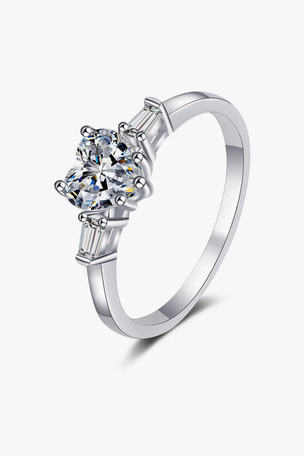 Lovcia 1.2 Carat Moissanite Heart Ring-Rings-Silver-5-Silver