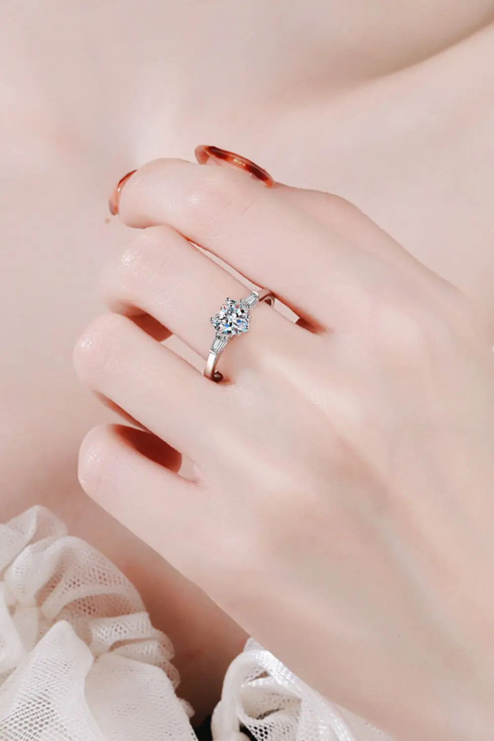 Lovcia 1.2 Carat Moissanite Heart Ring-Rings-Silver-5-Silver
